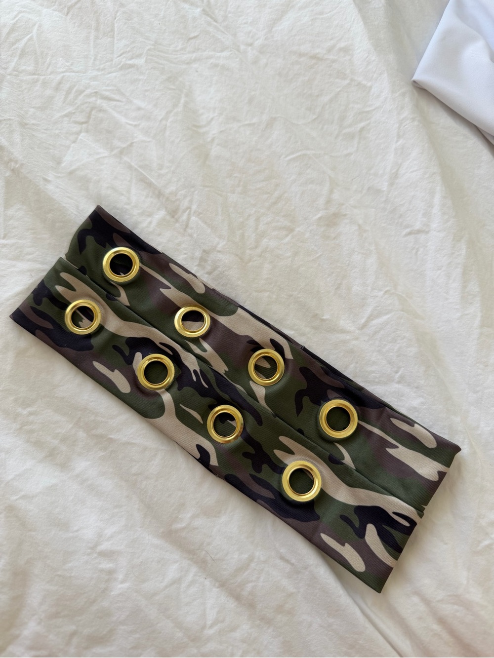 New Camo Print Wide Belt Gold Headband